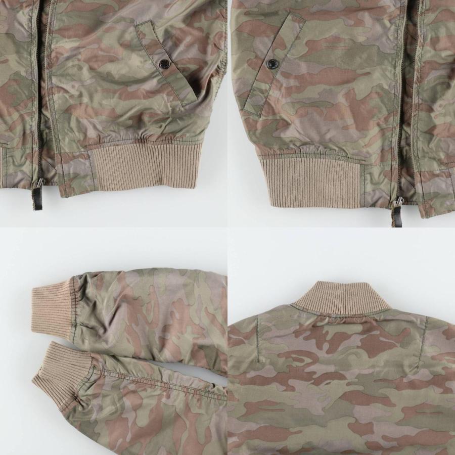 古着 民間品 アルファ ALPHA MA-1タイプ 迷彩柄 ウッドランドカモ