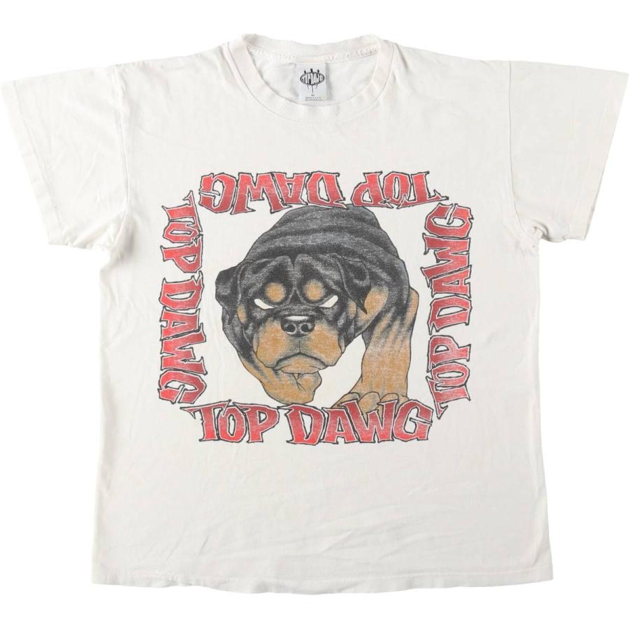 古着 90年代 TOP DAWG 犬柄 アニマルTシャツ USA製 メンズXL相当