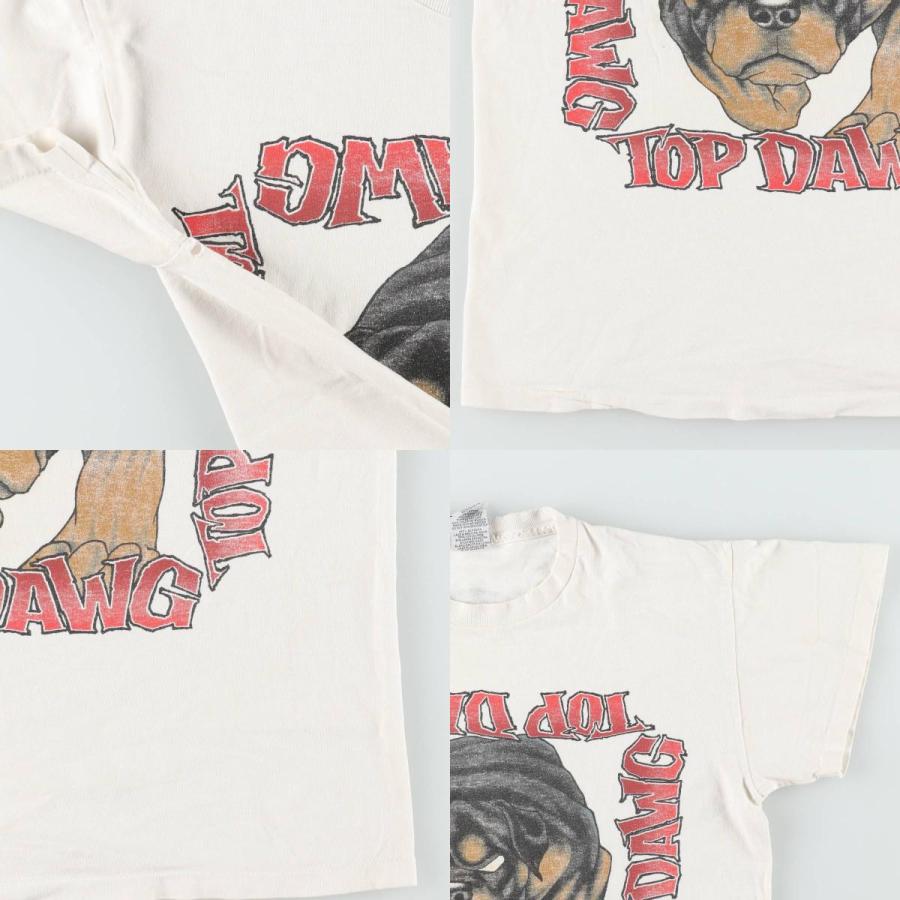 古着 90年代 TOP DAWG 犬柄 アニマルTシャツ USA製 メンズXL相当