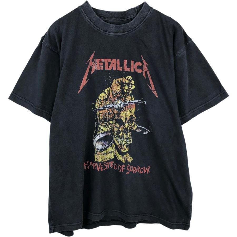 古着 メタリカ スカル Tシャツ ブラック L 古着 METALLICA メタリカ ドクロ柄 スカル柄 バンドTシャツ バンT