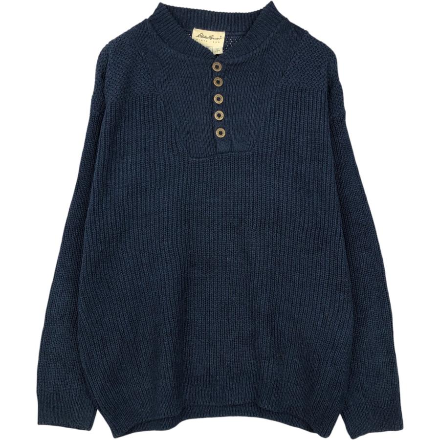 古着 00年代 エディーバウアー Eddie Bauer ヘンリーネック コットンニットハーフボタンセーター USA製 メンズL相当/eaa637259 Eddie Bauer（エディーバウアー） 古着 00年代 ヘンリーネック