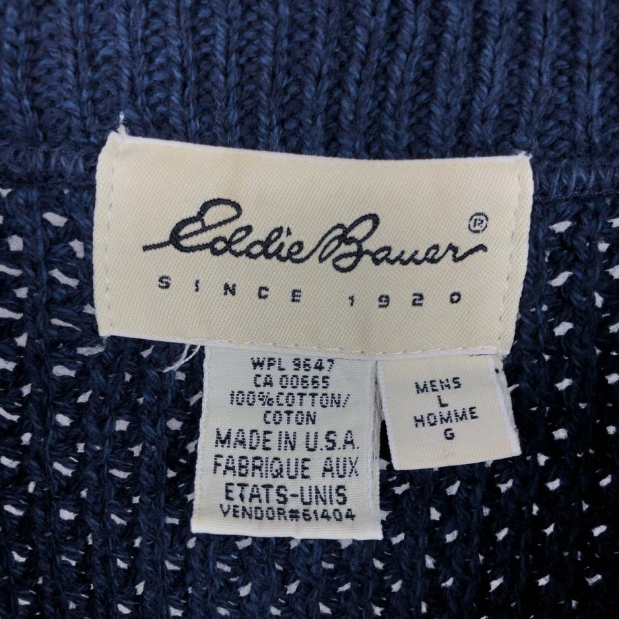 古着 00年代 エディーバウアー Eddie Bauer ヘンリーネック コットンニットハーフボタンセーター USA製 メンズL相当/eaa637259 Eddie Bauer（エディーバウアー） 古着 00年代 ヘンリーネック
