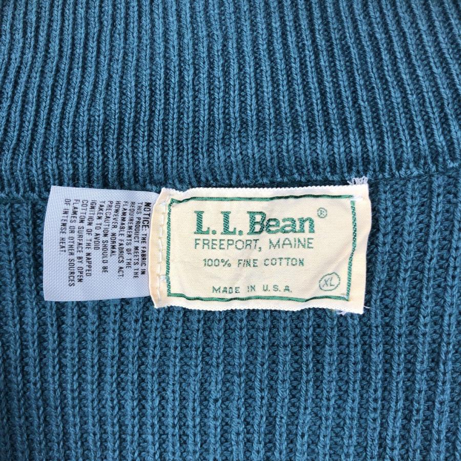 80年代 L.L.Bean ケーブル編み コットンニットセーター USA製 80s USA 