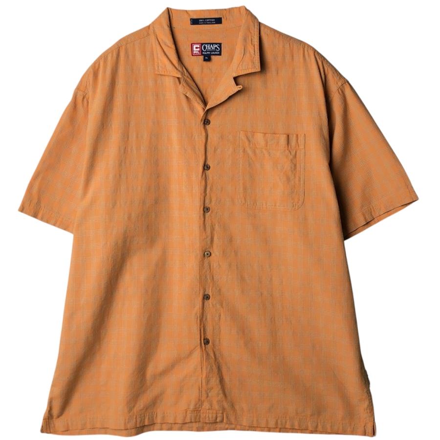 古着 ラルフローレン Ralph Lauren CHAPS チャップス チェック柄 半袖 オープンカラー コットンシャツ ボックスシャツ メンズXL相当/eaa637755 古着 ラルフローレン CHAPS チャップス チェック柄 半袖 オープン