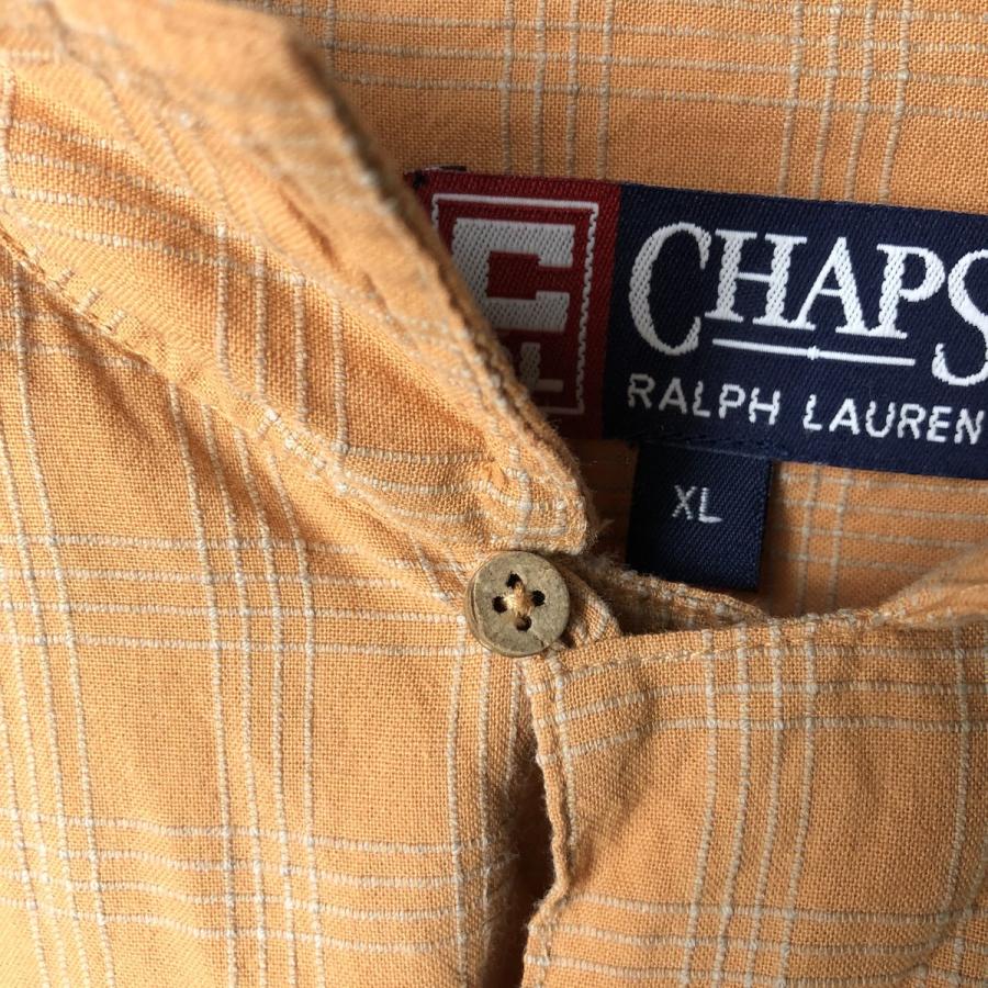 古着 ラルフローレン CHAPS チャップス チェック柄 半袖 オープン