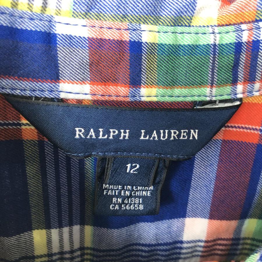 古着 ラルフローレン Ralph Lauren フリル 長袖 コットンチェックシャツ レディースXS相当/eaa637799 古着 ラルフローレン Ralph Lauren フリル 長袖 コットンチェック