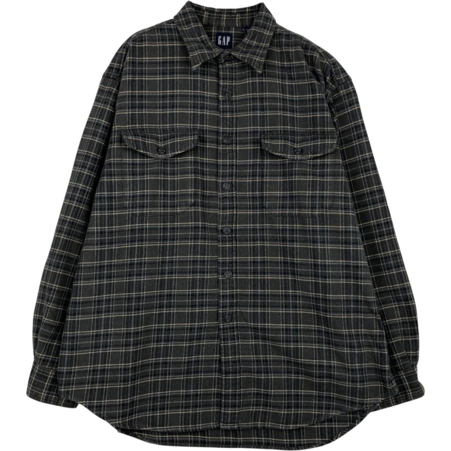 90s OLDGAPオールドギャップ フランネル チェックシャツ デカタグ GAP（ギャップ） 古着 90年代 オールドギャップ 長袖 フランネル