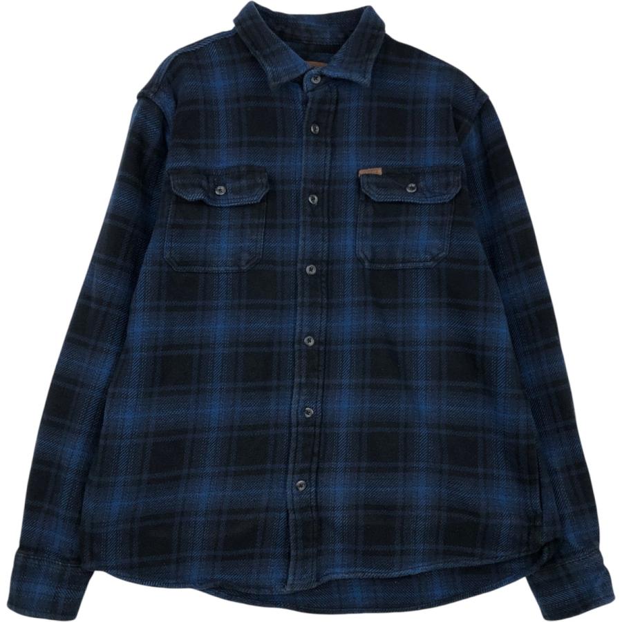 古着 オービス ORVIS オンブレチェック 長袖 ヘビーネルチェックシャツ 