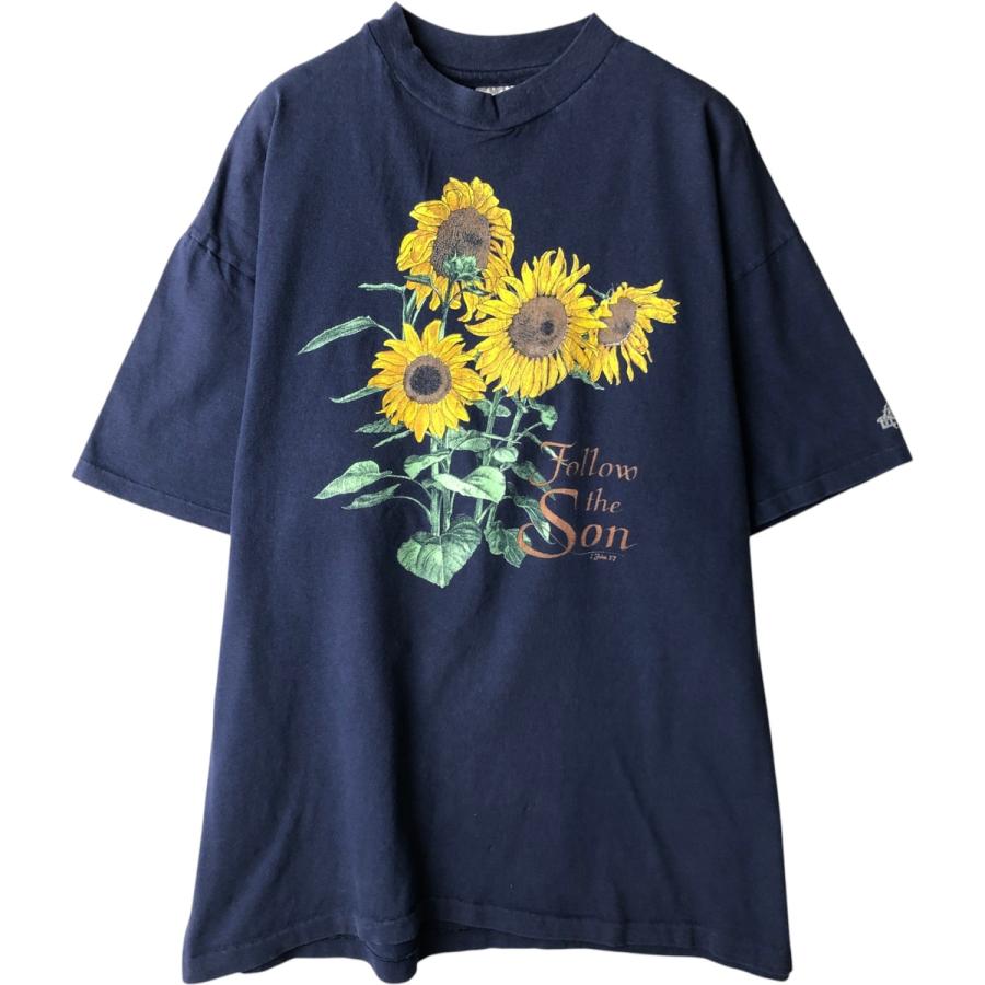 Hanes（ヘインズ） 古着 90年代 Hanes BEEFY-T 花柄 プリントTシャツ