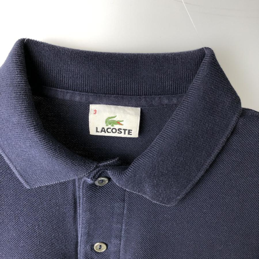 80s　Lacoste 半袖ポロシャツ サイズ3 80s フランス ラコステ 半袖 ポロシャツ メンズ3 赤 ワンポイントの