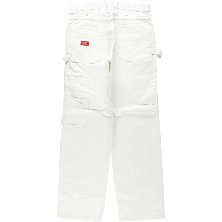Dickies ペインターパンツ ホワイト W31 L32 ワイド 雰囲気 古着 Dickies（ディッキーズ） 古着 ペインターパンツ メンズw33相当