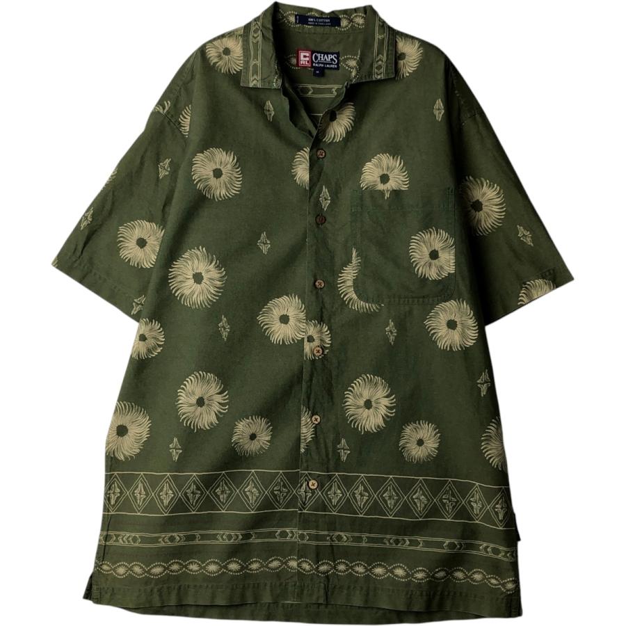 古着 ラルフローレン Ralph Lauren CHAPS チャップス 総柄 半袖