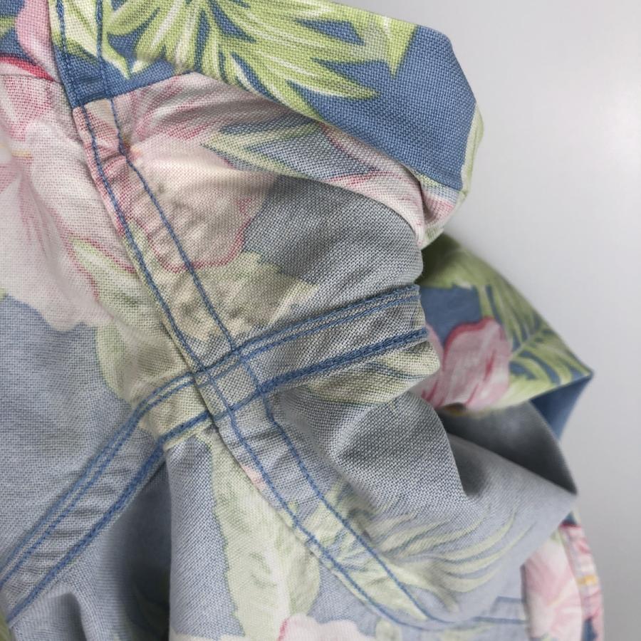 古着 ラルフローレン Ralph Lauren ハイビスカス柄 ハーフボタン ボタンダウン ハワイアンアロハシャツ メンズS相当/eaa640992 古着 ラルフローレン Ralph Lauren ハイビスカス柄 ハーフボタン
