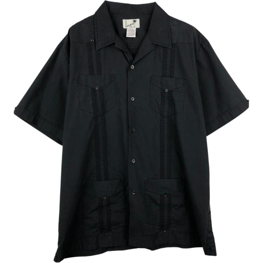 古着 Havana 半袖 オープンカラー メキシカンシャツ キューバシャツ