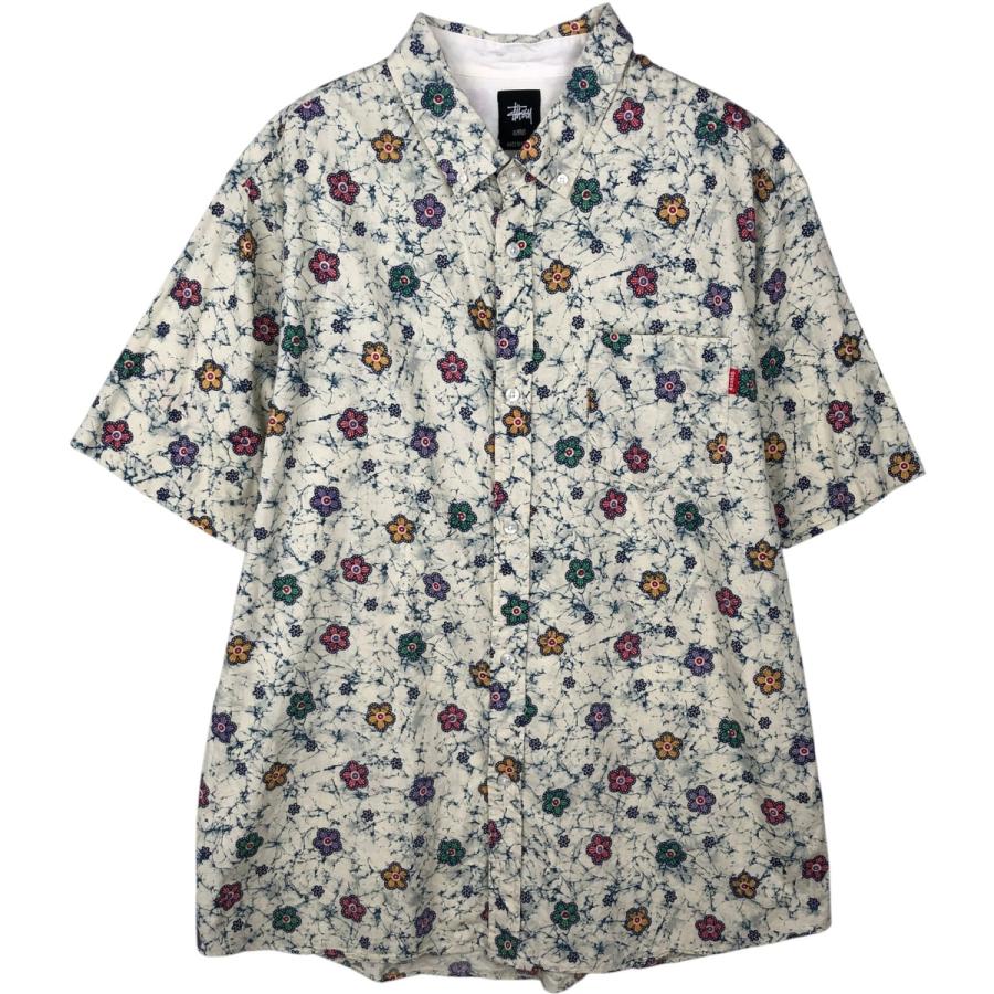 N*s様 【完売品】Stüssy フラワーアロハシャツ STUSSY（ステューシー） 古着 総柄 花柄 ボタンダウン ハワイアン
