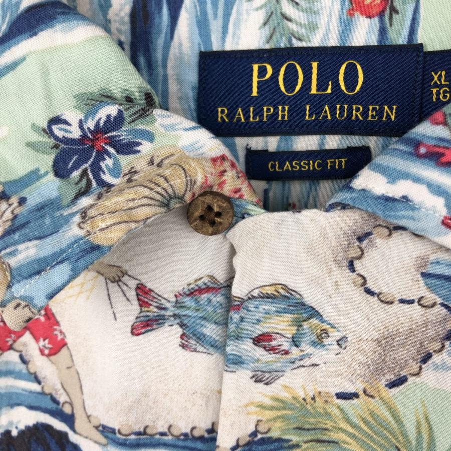 古着 ラルフローレン POLO RALPH LAUREN CLASSIC FIT 総柄 オープン
