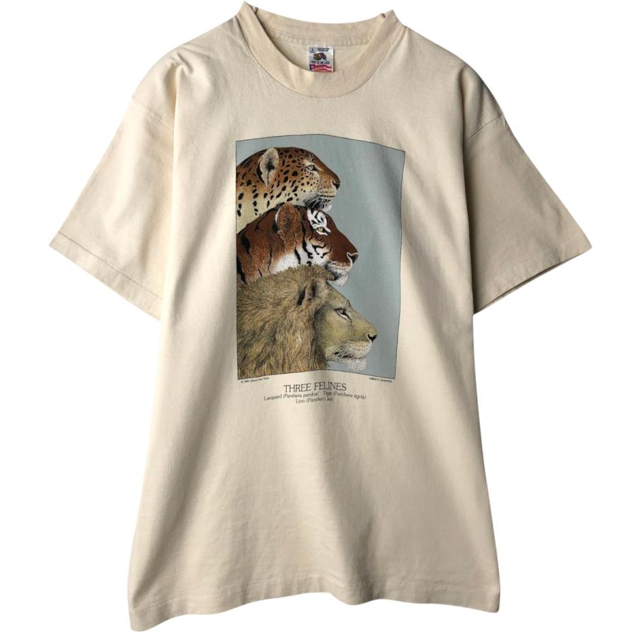 FRUIT OF THE LOOM 動物柄 Tシャツ Mサイズ FRUIT OF THE LOOM（フルーツオブザルーム） 古着 90年代 虎柄