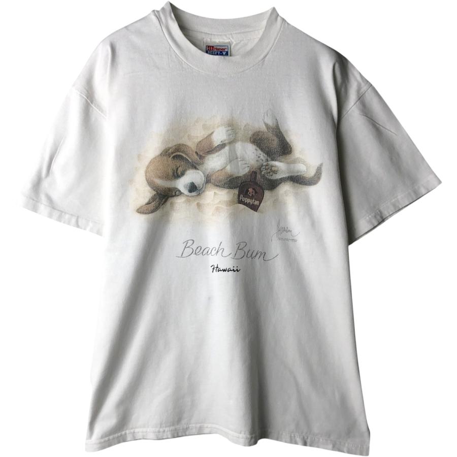 Hanes（ヘインズ） 古着 90年代 Hanes BEEFY-T 犬柄 アニマルTシャツ 