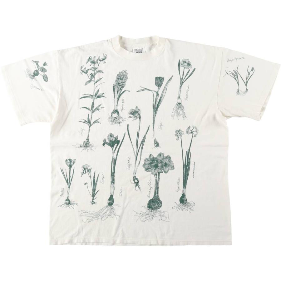90s Rel・e・vant Products ボタニカル柄 Tシャツ USA製 古着 90年代 Rel e vant products ボタニカル柄 プリントTシャツ USA製