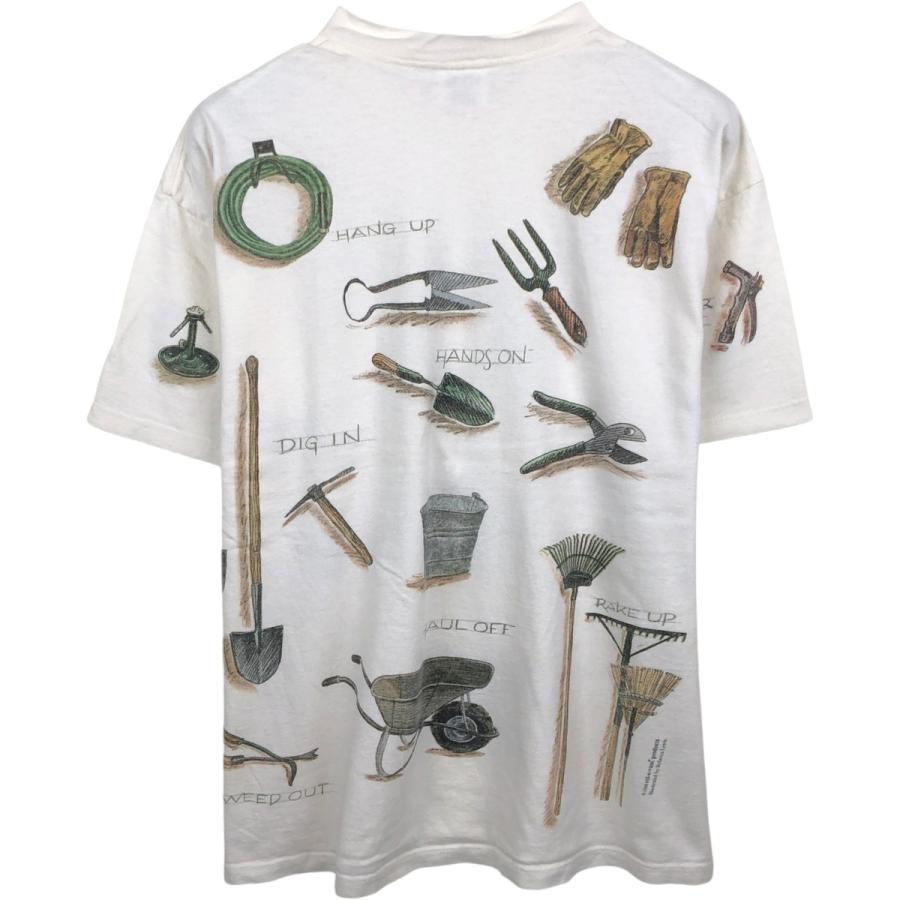 古着 90年代 Rel.e.vant Products 総柄 プリントTシャツ USA製 メンズ