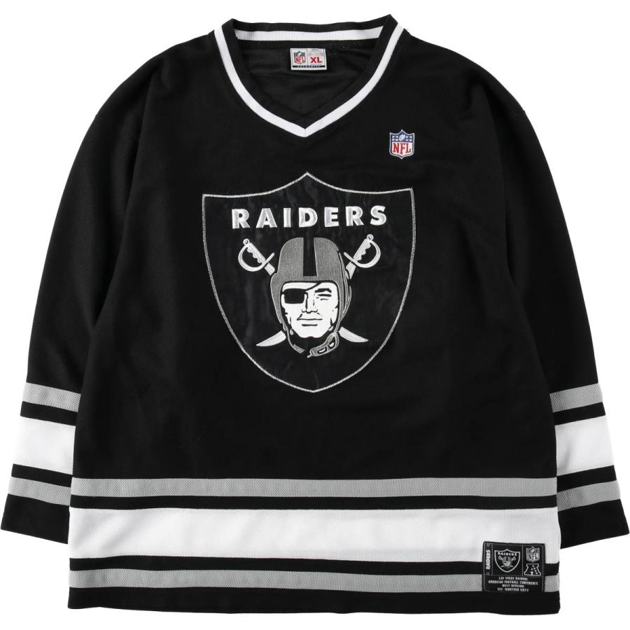 (激レア) NFL レイダースラスベガス メッシュゲームシャツ 古着 NFL LAS VEGAS RAIDERS ラスベガスレイダース メッシュ Vネック