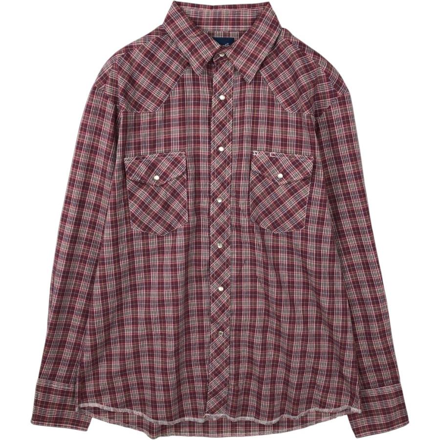 Wrangler（ラングラー） 古着 チェック柄 長袖 ウエスタンシャツ
