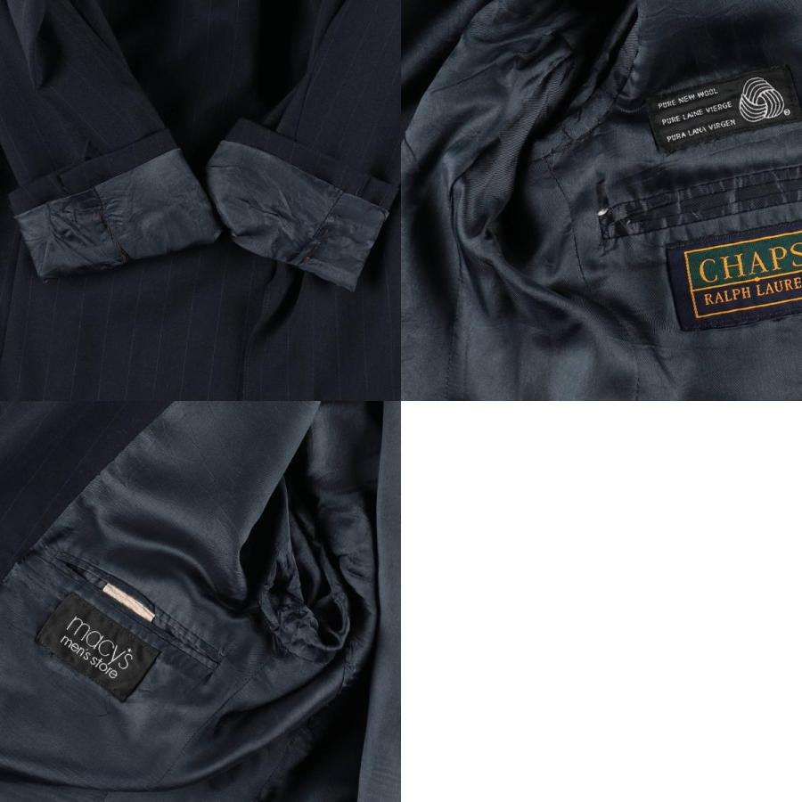 古着 ラルフローレン CHAPS チャップス ストライプ柄 ウールテーラード