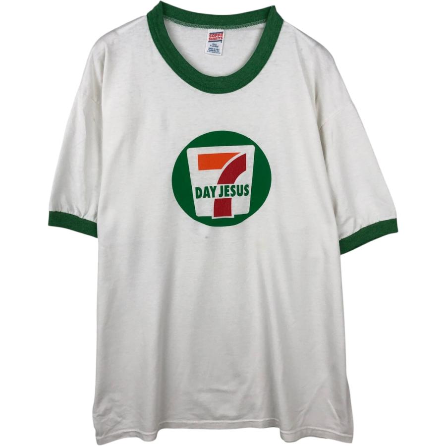 古着 80~90年代 ソフィ SOFFE パロディ リンガーTシャツ USA製 メンズ 
