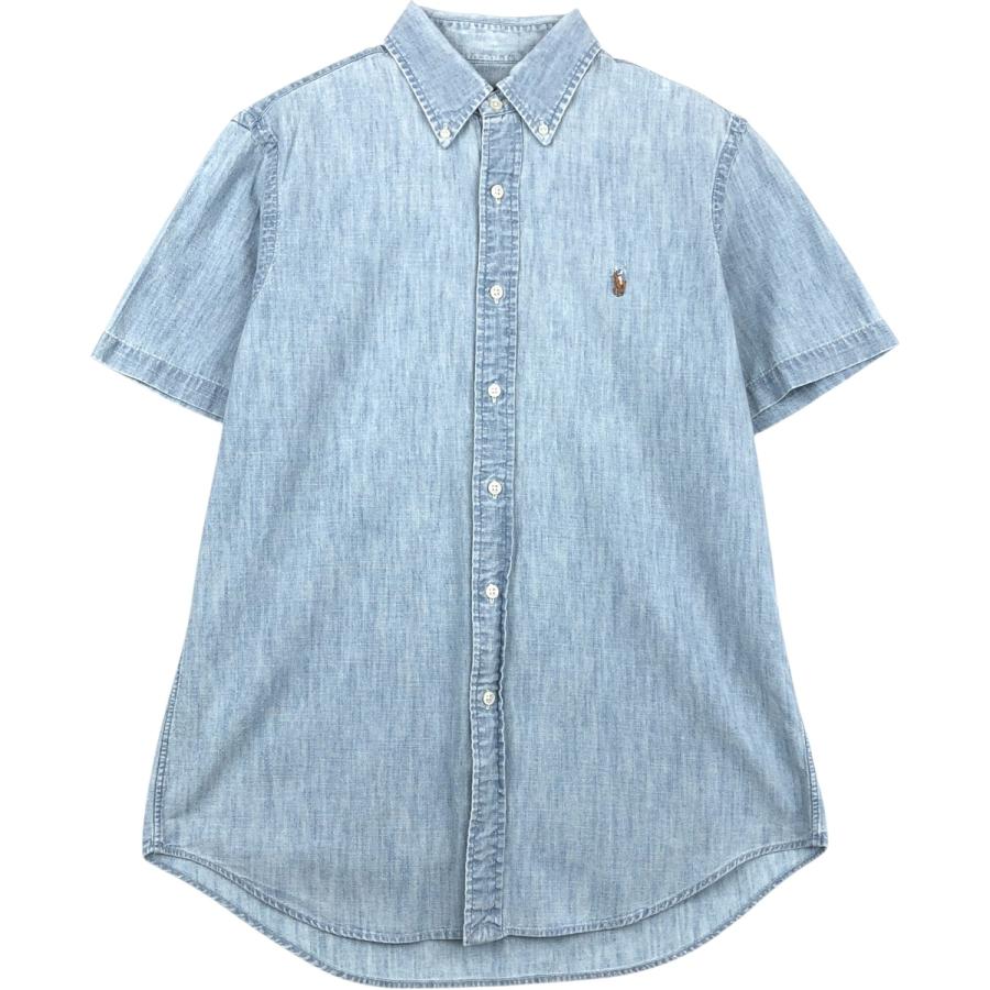 古着 ラルフローレン Ralph Lauren ボタンダウン 半袖 シャンブレー