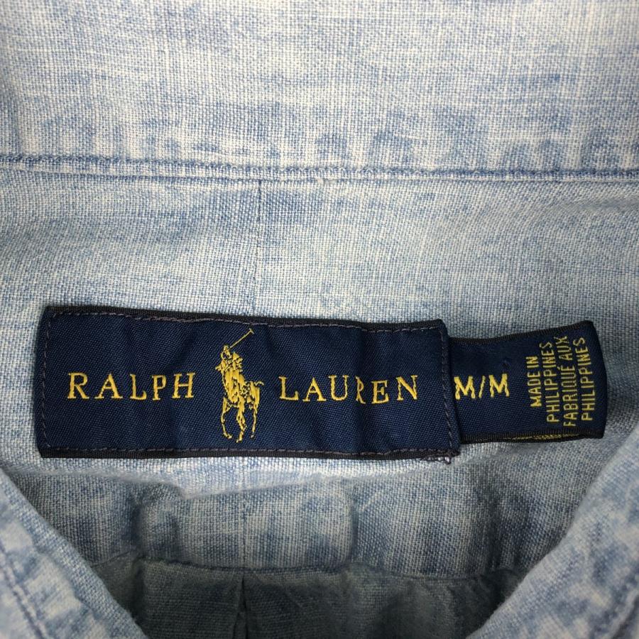 古着 ラルフローレン Ralph Lauren ボタンダウン 半袖 シャンブレー