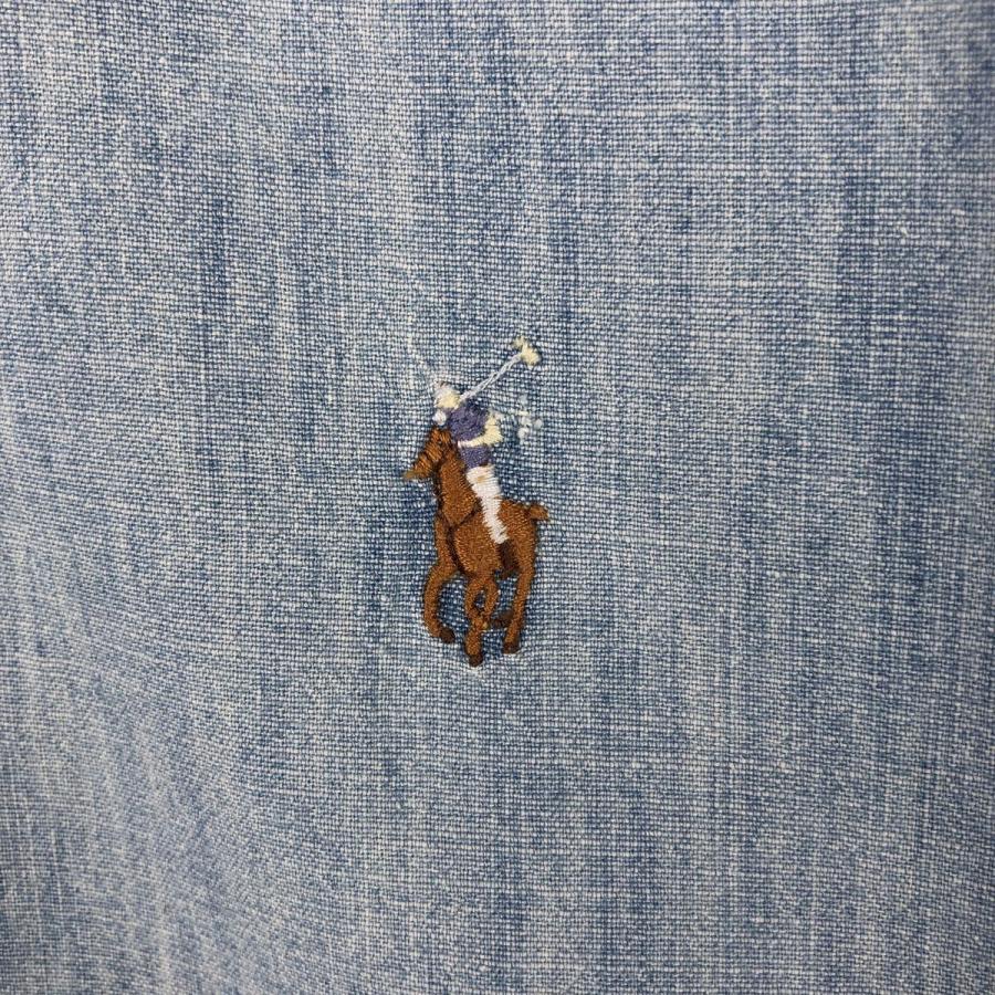 古着 ラルフローレン Ralph Lauren ボタンダウン 半袖 シャンブレー