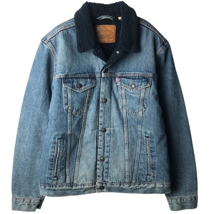 古着 リーバイス Levi's 中綿入り デニムボアジャケット メンズL相当/eaa645698 Levi's（リーバイス） 古着 中綿入り デニムボアジャケット メンズL