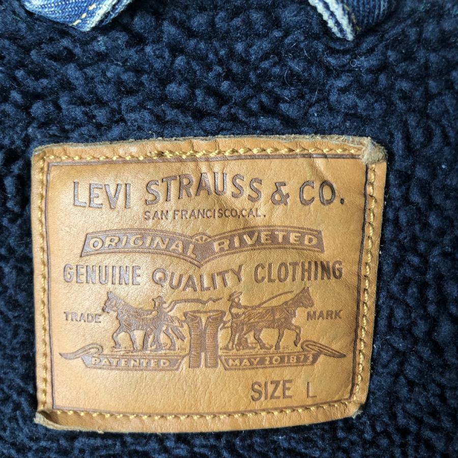 Levi's（リーバイス） 古着 中綿入り デニムボアジャケット メンズL