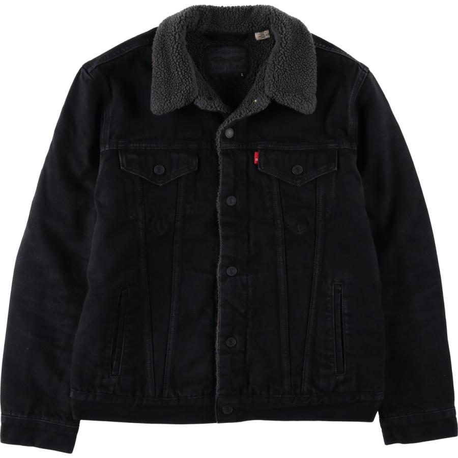 古着 リーバイス Levi's 中綿入り ブラックデニムボアジャケット メンズL相当/eaa645707 Levi's（リーバイス） 古着 中綿入り ブラックデニムボアジャケット