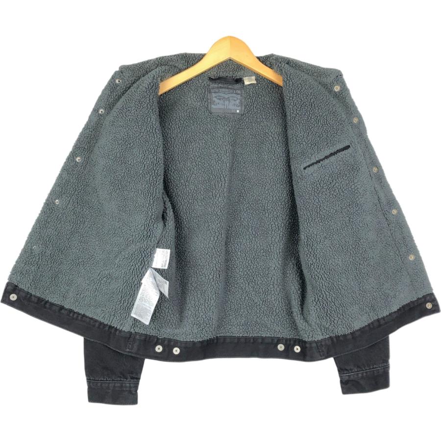 古着 リーバイス Levi's 中綿入り ブラックデニムボアジャケット メンズM相当/eaa645708 Levi's（リーバイス） 古着 中綿入り ブラックデニムボアジャケット