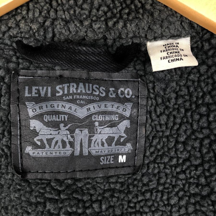 Levi's（リーバイス） 古着 中綿入り ブラックデニムボアジャケット