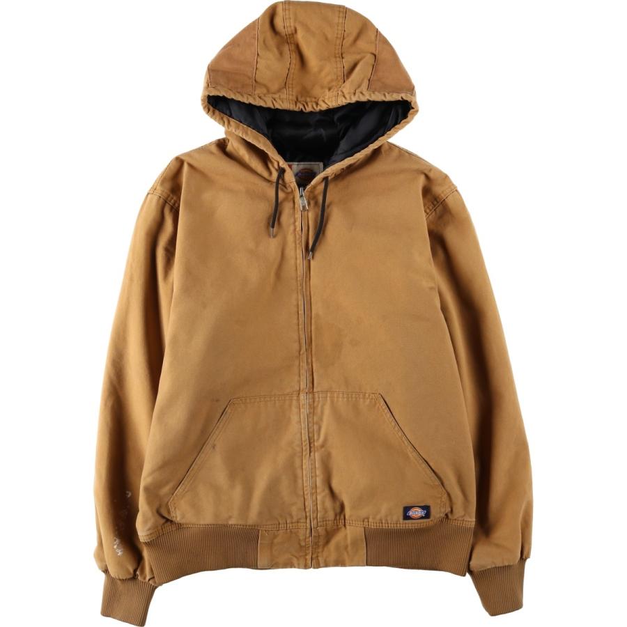 古着 ディッキーズ Dickies A LEGEND IN WORK アクティブジャケットタイプ 中綿入り ダックフルジップパーカー メンズL相当/eaa645747 Dickies（ディッキーズ） 古着 Dickies A LEGEND IN WORK アクティブ