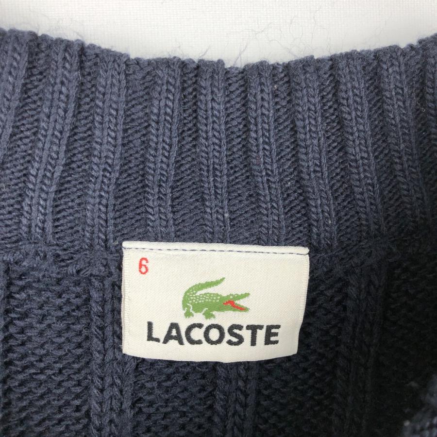 古着 ラコステ LACOSTE モックネック リブ編み アクリルニットセーター メンズXL相当/eaa645910 LACOSTE（ラコステ） 古着 モックネック リブ編み アクリルニット