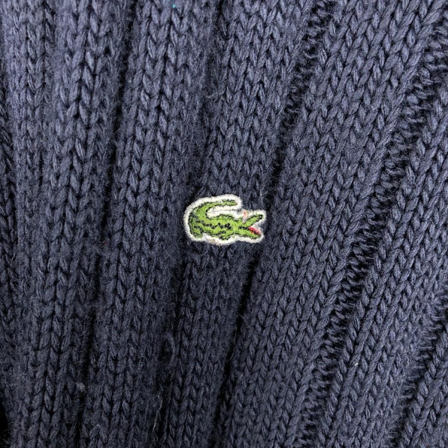 LACOSTE（ラコステ） 古着 モックネック リブ編み アクリルニット