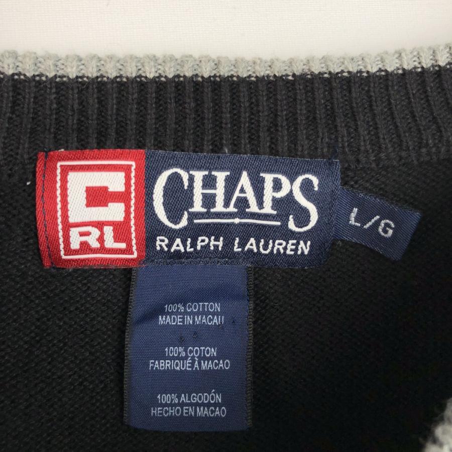 古着 ラルフローレン Ralph Lauren CHAPS チャップス Vネック コットン