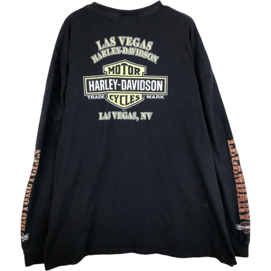 USA古着 ハーレーダビッドソン プリント ロンT ブラック L スミクロ 古着 ビッグサイズ ハーレーダビッドソン Harley-Davidson ロングT