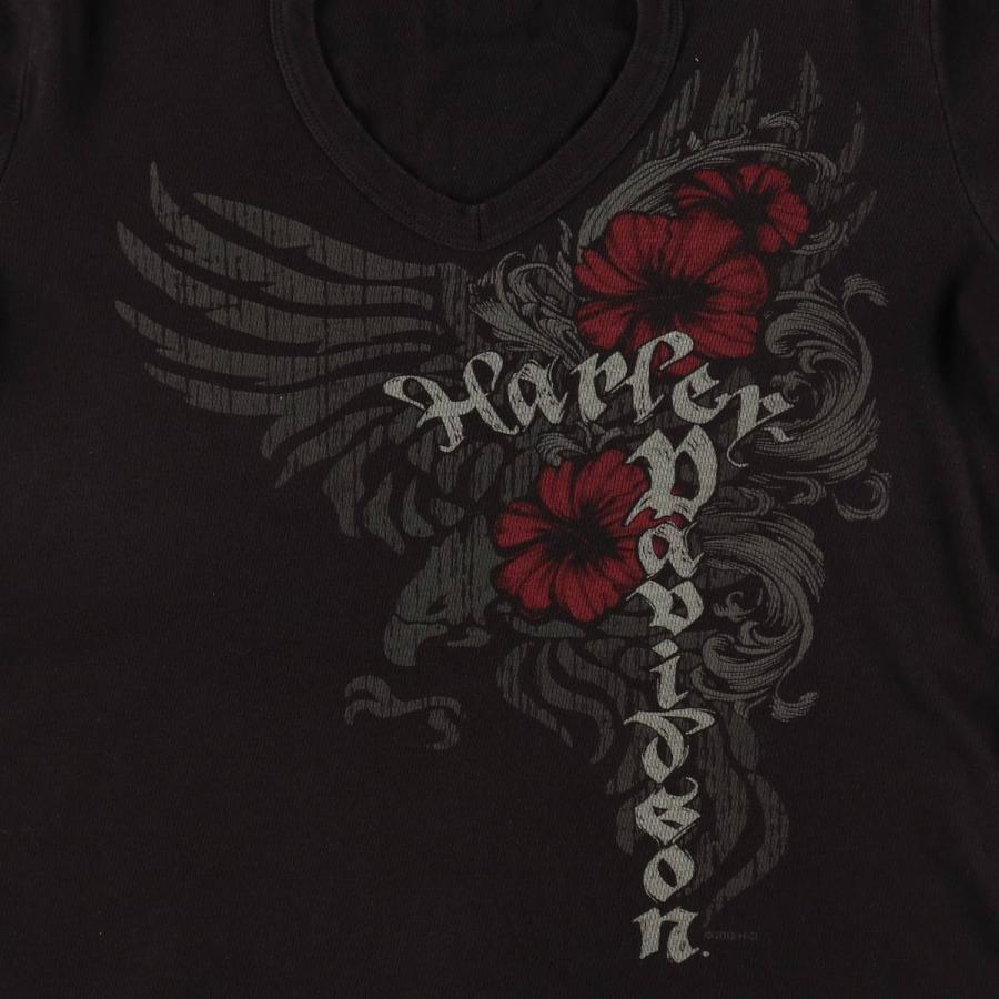 古着 ハーレーダビッドソン Harley-Davidson 鷲柄 イーグル柄 花柄