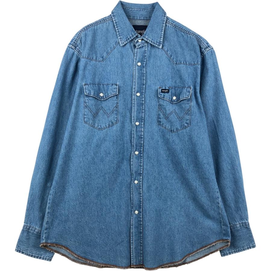 Wrangler（ラングラー） 古着 長袖 デニムウエスタンシャツ メンズL