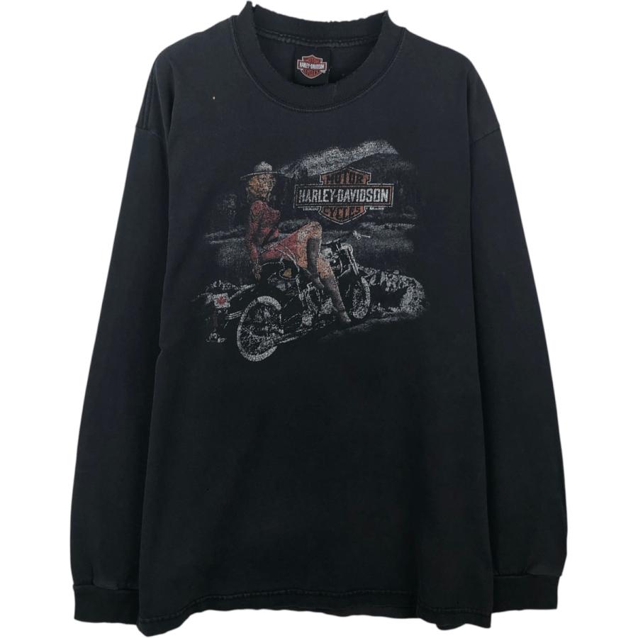 Harley-Davidson ピンナップガール 長袖Tシャツ L 古着 ハーレーダビッドソン Harley-Davidson ピンナップガール