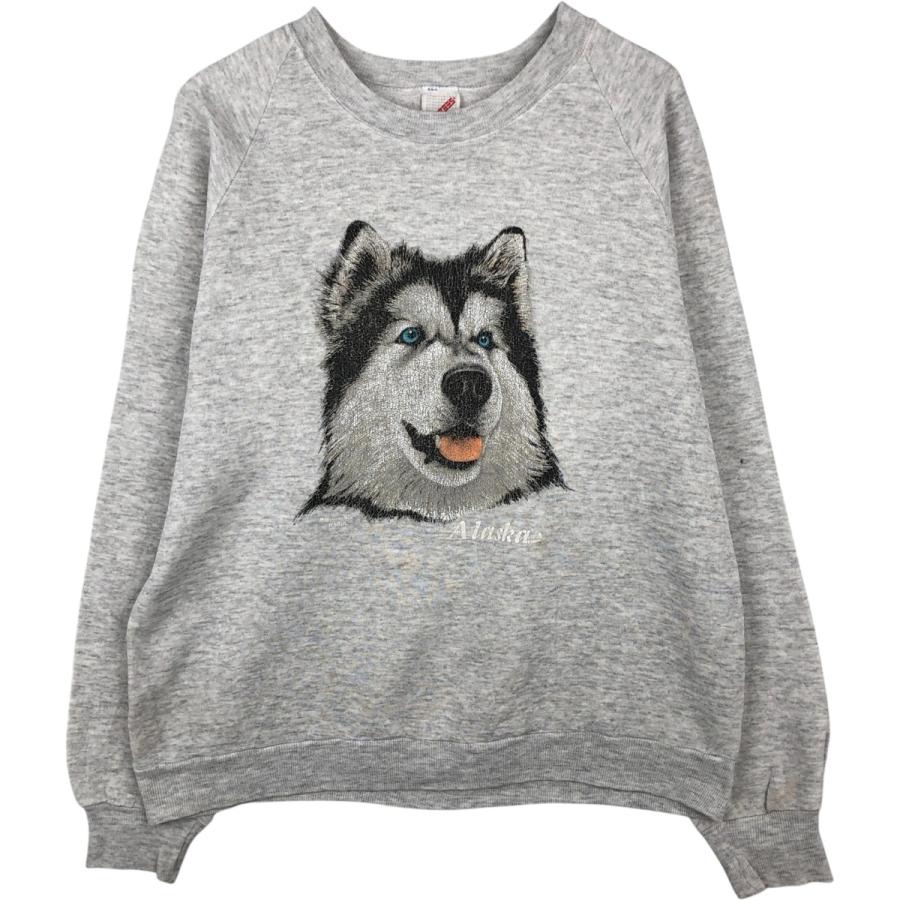 古着 80~90年代 ジャージーズ Jerzees 犬柄 アニマル スウェットシャツ 