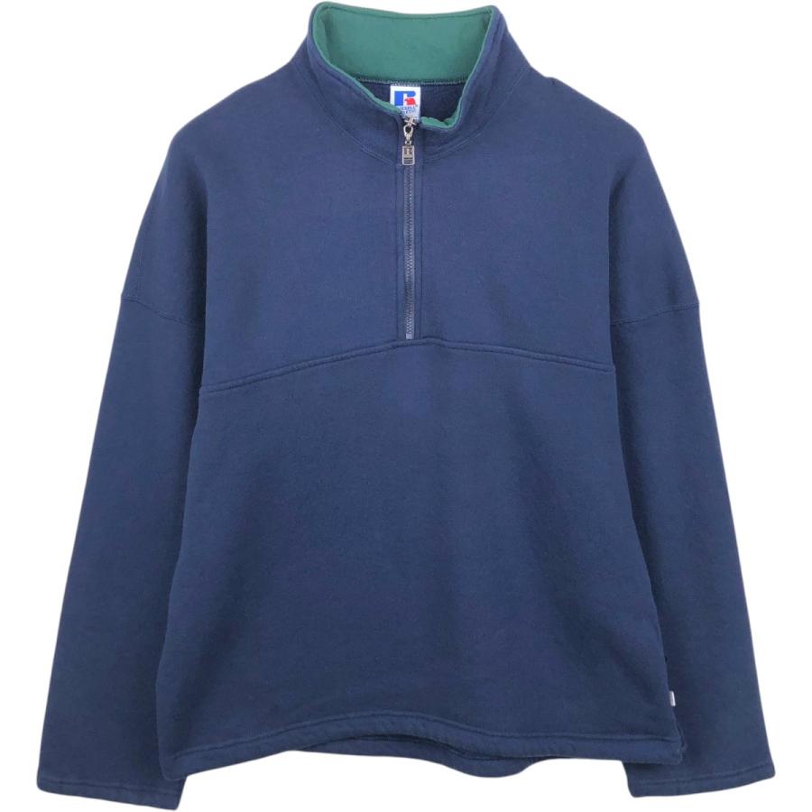 古着 90年代 ラッセル Russell ハーフジップスウェットシャツ
