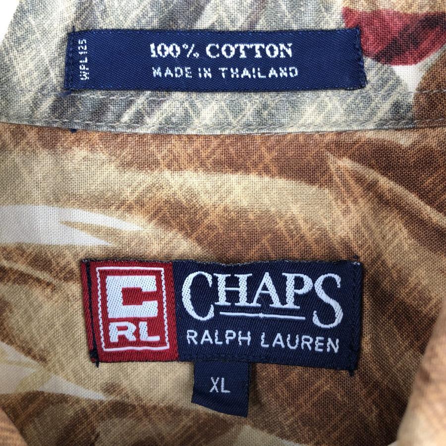 古着 ラルフローレン Ralph Lauren CHAPS チャップス 総柄 リーフ柄