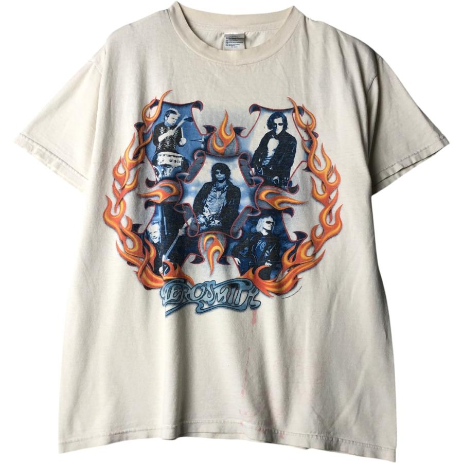 古着 90年代 デルタ DELTA AEROSMITH エアロスミス ファイヤーパターン 