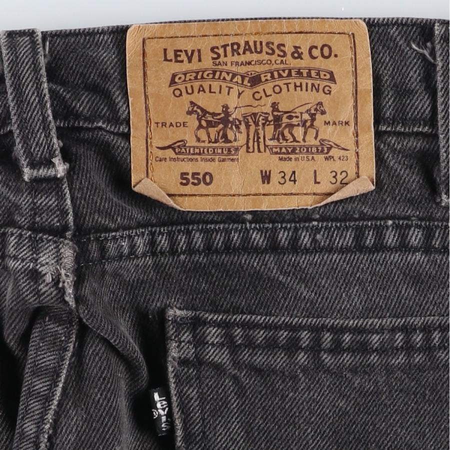 古着 リーバイス Levi's 550 ブラックデニム テーパードデニムパンツ USA製 メンズw34相当 ヴィンテージ/eaa649116 Levi's（リーバイス） 古着 Levi's 550 ブラックデニム テーパード