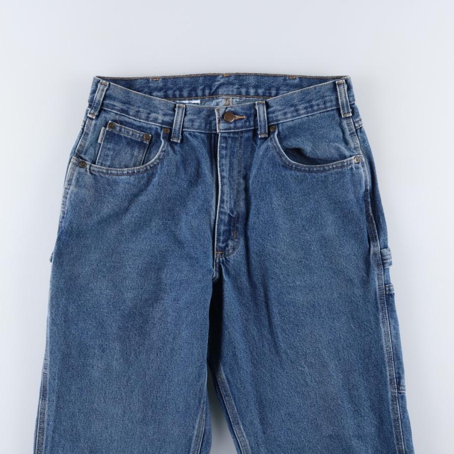 Carhartt デニム ペインターパンツ フェード 33x32 Carhartt（カーハート） 古着 Carhartt RELAXED FIT デニムペインター